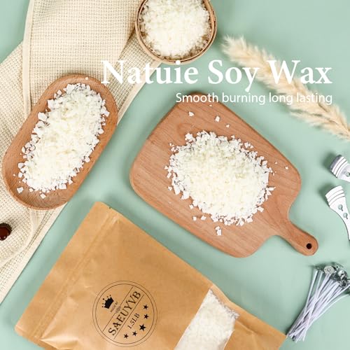 SAEUYVB Candle Making Kit with Wax Melter, Candle Making Kit for Adults - DIY Starter Soy Candle Making Kit/Supplies-Perfect as Home Decoration - size: 15 pcs candle tins kit
