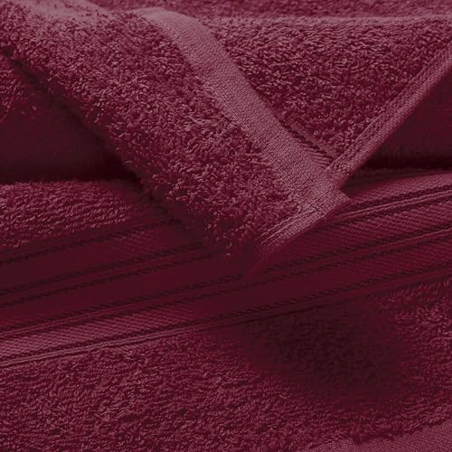 BOUTIQUO Ultra Soft Cotton Washcloths, Contains 12 Piece Face Cloths 12x12 inch, Ideal for Everyday use Face Towels, Compact & Lightweight Multi Purpose Washcloths - Burgundy - color: Burgundy, size: Washcloths - Set of 12