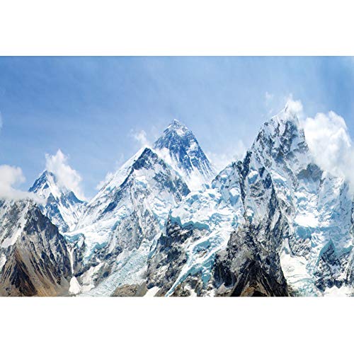 6x4ft Snow Mountain Scenery Backdrop - Cold Winter Snowy Mountain Alpine Snow High Hill Peak Ski Nature Landscape Travel Photo Studio Prop - size: 6x4ft