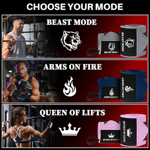 TECEUM Elastic Cotton Weightlifting Wrist Wraps with Thumb Loops, 1 Pair - color: Pink, style: 12" – Queen of Lifts