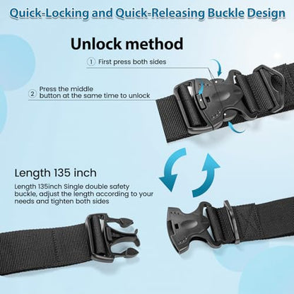 Multifunctional Floating Mat Straps with Quick - Release Buckles, Reusable Securing Straps with Hook - Attach Eyelets & Comfortable Carry Loops for Baby Crawling Mat, Yoga, Camping