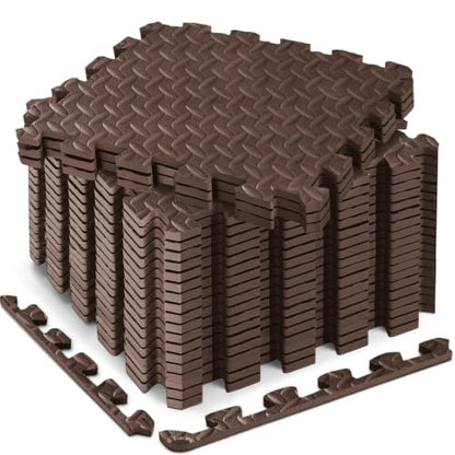 18 Pcs EVA Foam Floor Tiles, Puzzle Exercise Mat Set for Gym - color: Cocoa Brown
