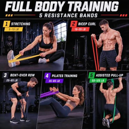 Resistance Bands for Working Out, 5-Level Pull Up Assistance Bands Set