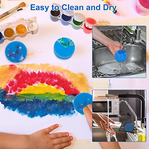Boyistar Paint Sponge Applicator 3Pcs, Blue Detail Painting Sponge | for Car Waxing, Wall Repairing, Kitchen Cleaning Sponges with Storage Mesh Bag (blue) - color: Blue