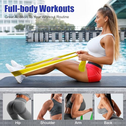 Latex Flat Resistance Bands for Physical Therapy and Rehab, Pilates, Yoga