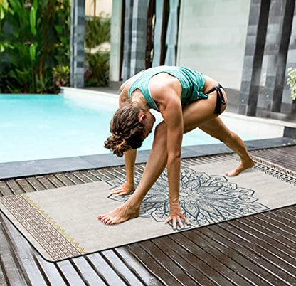 nuveti Yoga Mat Print Extra Thick TPE Non Slip Fitness Exercise Mat with Carrying Bag,72"x24" Extra Thick 6MM Exercise & Workout Mat for Yoga, Pilates Fitness and Floor Exercises - color: QQS
