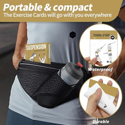 Suspension Workout Cards, 62 Exercises Cards Deck Large Size 5" x 3.5" Fitness Cards for Women & Men, Beginner Fitness Guide to Training Exercises at Home or Gym (Suspension, Vol 1) - style: Suspension Vol1