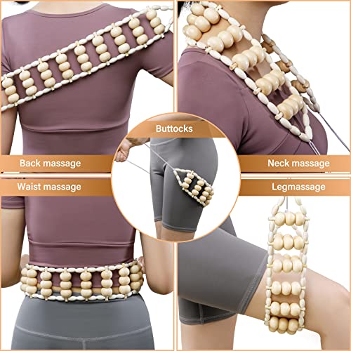 Wood Therapy Massage Tools 6-in-1 Lymphatic Drainage Massager Maderoterapia Kit,Wooden Massager Body Sculpting Tools,Wooden Gua Sha Kits,Body Contouring and Shaping - style: Back Massager+2Massage rollers+3Massage Sticks