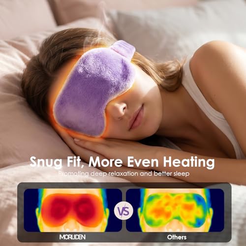 MORLIDEN Heated Eye Mask for Dry Eyes & Stye - Microwavable Warm Compress | For Blepharitis, Chalazion, MGD-Lightweight, No Heavy Pressure-Reusable Moist Heat Mask with Natural Flaxseed (Lavender) - color: Lavender