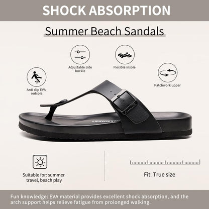 Women Arch Support Flip Flops – Adjustable - color: Black, size: 10