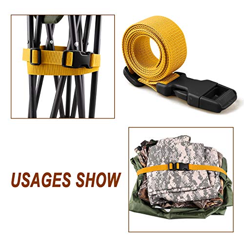 MAGARROW 24" 40" 60" 100" Strap Buckle Packing Straps Adjustable 1-Inch Belt - color: Golden Yellow (4-Pack), size: 1" Wide - 40" Long