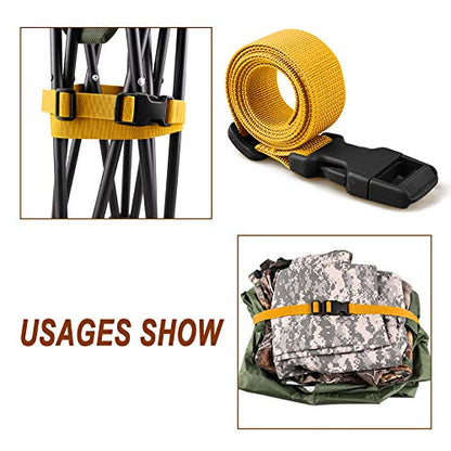 MAGARROW 24" 40" 60" 100" Strap Buckle Packing Straps Adjustable 1-Inch Belt - color: Golden Yellow (4-Pack), size: 1" Wide - 40" Long
