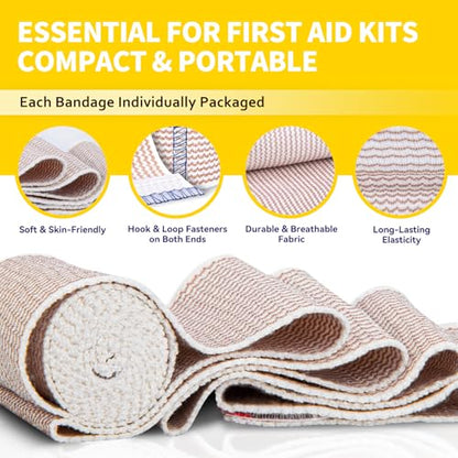 FRESINIDER Premium Elastic Bandage Wrap 4 Inch, 18 Pack, Hook and Loop - color: 18 Pack X 4 Inches