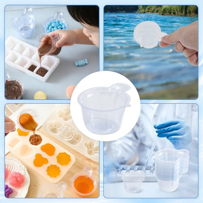 150Pcs 40ml Small Resin Mixing Cups, Disposable Plastic Measuring Cups | Clear, Paint Dispensing for Mixing Paint, Stain, Epoxy, Resin