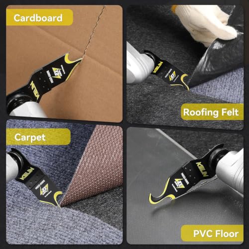 6PCS Titanium Oscillating Tool Blades, Universal Multitool Blades | Multitool Hook Knife for Soft Materials Like Roofing Shingles,Carpet,Cardboard & PVC Flooring,Universal Interface - size: 6 PCS B