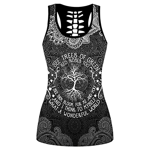 Women’s Sugar Skull Yoga Outfits for Women 2 Piece Sets, Summer Tank Tops Leggings Workout Activewear for Girls - color: Grey, size: XX-Large