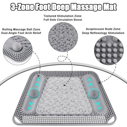 Kalolary Silicone Foot Massage Acupressure Mat with 2 Massage Balls - color: Cool Gray