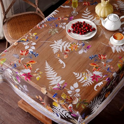 Clear Table Cover Protector Birds Vinyl Table Cloth, 60"x120" | Dining Room, Kitchen Meals, Tabletop Protection, Easy Cleanup, Brunch, Parties, Holiday Gatherings, Everyday Use - color: Birds, size: 60" x 120" (Rectangular)