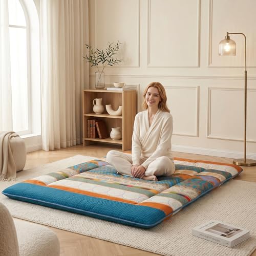 XICIKIN 2.5" Japanese Floor Mattress, Japanese Futon Mattress - color: Bohemian, size: Twin（80" x 39"）