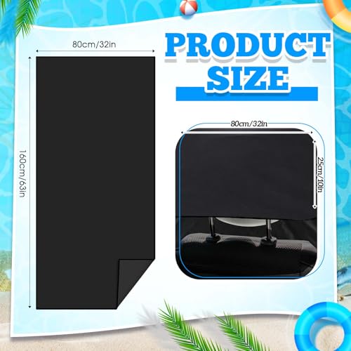Hahafelt 2 Pack Car Seat Towel Cover with Storage Bag, Black,Gray | 63 x 32 in Car Towel Seat Cover Non Slip Waterproof, Gym Workout Swimming Running, Machine Washable Sweat Absorbent Protector - style: Black,Gray