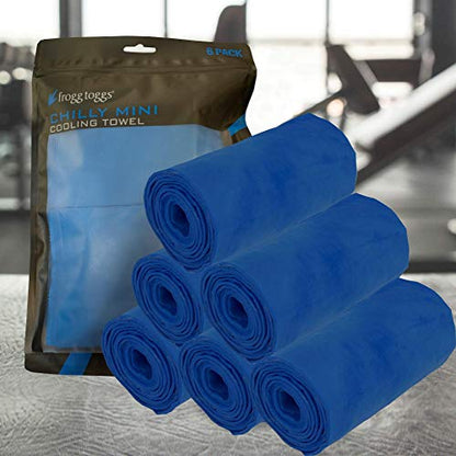 FROGG TOGGS Chilly Mini Cooling Neck Towel, 6 Pack - color: Blue - 6 Pack