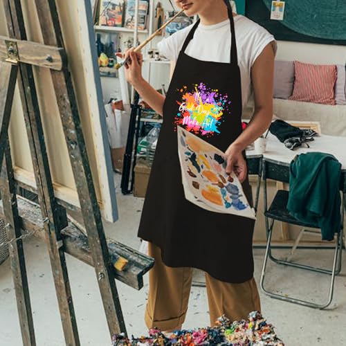 Aprons for Painting with Pockets, Adjustable Artist Smocks for Women Men, Gifts for Artists, Art Teachers, Painters