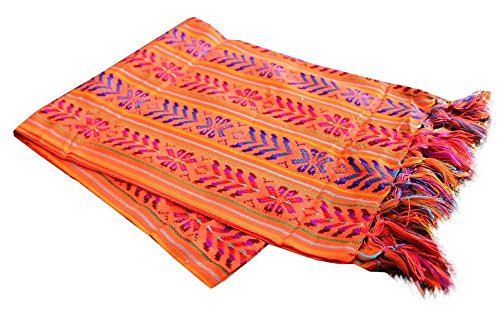 Del Mex Mexican Rebozo Shawl Blanket Doula - color: Orange, size: X-large (9 ft x 5 ft)