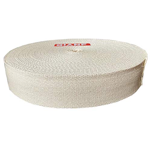 QIANF 1 1/2 Inch Natural Cotton Webbing 25 Yards for Bags Backpack Straps Belts Tote Bag Handles Pet Collars Fabric Purse Making Crafts - color: Natural, size: 1 1/2"-25 Yard