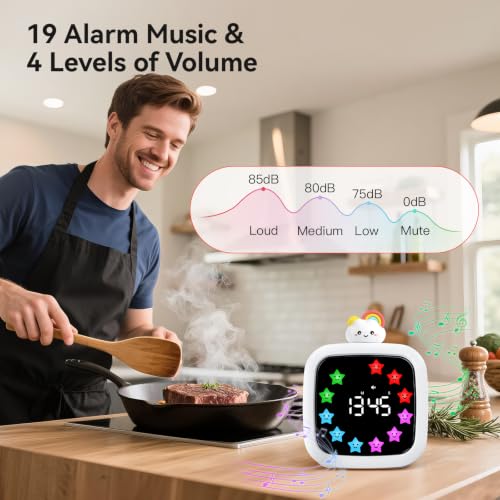 Yunbaoit Digital Visual Timer for Kids, 99-Minute Countdown, Rechargeable - color: Rainbow Doll-white