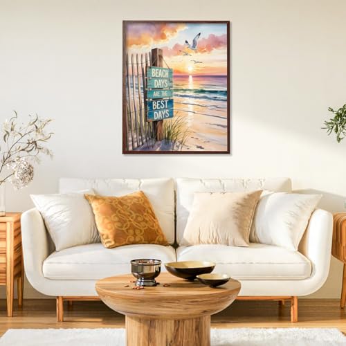 Paint by Numbers Kit for Adults, Beach DIY Acrylic Painting Kit, 16x20 Inch | Sunset Paint by Numbers for Adults Beginners, Without Frame, Relaxing Hobby, Coastal Wall Decor, Gift for Beach Lovers - color: CYOP1P01