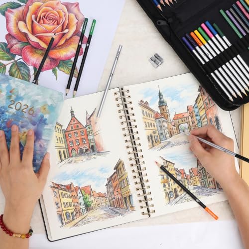Mr. Pen- Drawing Set Sketching Kit, 81 Pack, Art Supplies with Sketchbook | Colored, Graphite, Charcoal, Watercolor & Metallic Pencils for Artists, Adults, Teens, Beginner