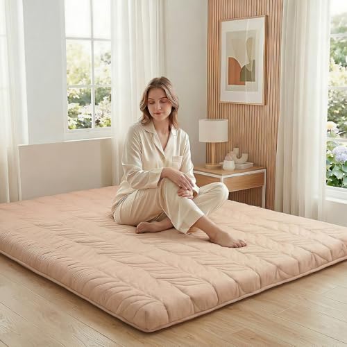 ZonLi Japanese Floor Mattress Futon Mattress Twin Size 4 Inch Thick - color: Coffee, size: Twin (75"L x 39"W x 4"Th)