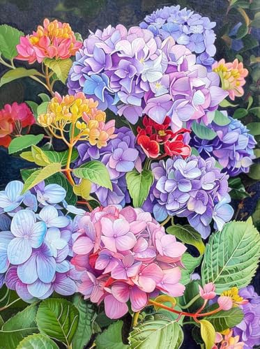 ZRIZQ Paint by Numbers Kit for Adults Beginners,Floral DIY Painting Set,Relaxing Creative Craft Activity,16x20 Inch-Flowers 17 - color: 16"X20"Rolled Canvas(Frameless)-Flowers 17
