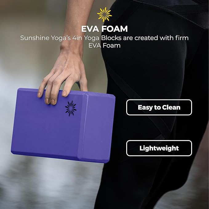 Bulk 4in Foam Yoga Blocks, 10 Pack - color: Purple