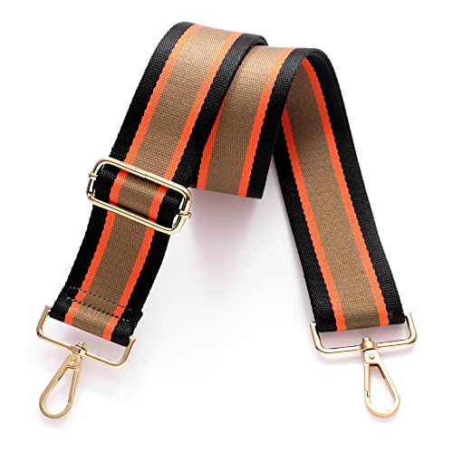 S-Jacorry Purse Strap Replacement Crossbody Wide Shoulder Strap Adjustable Canvas Straps Handbag Strap Replacement Belts - color: Gold Buckel-173