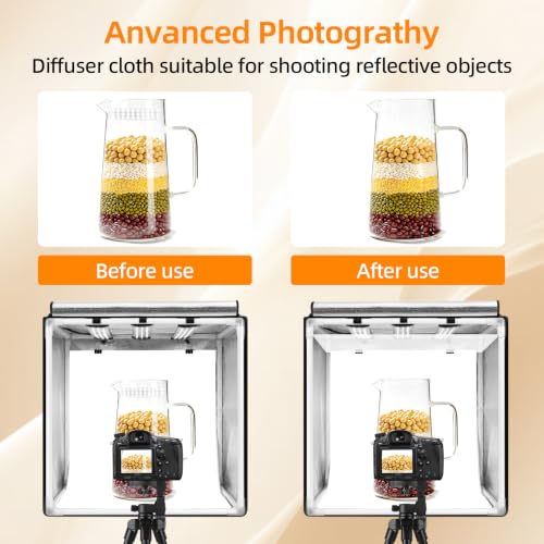 Light Box with Tripod Stand, 20"x20" LightBox with 3 Stepless Dimming Light Boards (CRI ≥95) 243 Light Beads, Shooting Tent kit with 6 Color PVC Backdrops.Photo Studio Light Box for Photography - size: 20*20*20 Inch