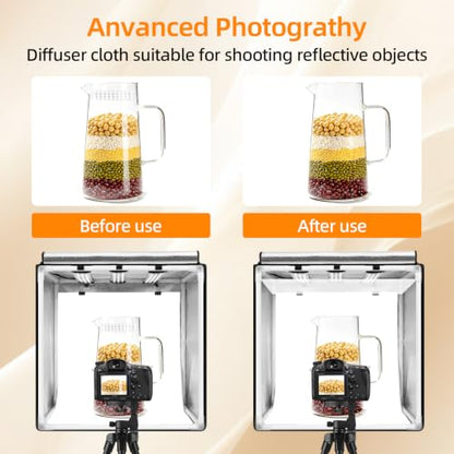 Light Box with Tripod Stand, 20"x20" LightBox with 3 Stepless Dimming Light Boards (CRI ≥95) 243 Light Beads, Shooting Tent kit with 6 Color PVC Backdrops.Photo Studio Light Box for Photography - size: 20*20*20 Inch