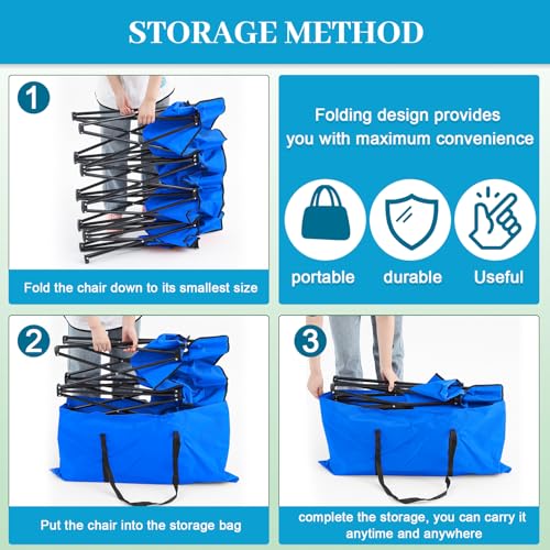 Kigley 2 Pack 4 Seat Folding Soccer Bench, Portable Sports Bench with Carry Bag and Side Pockets, 8 Person Sideline Chairs for Football Basketball Camping Practice Games(Blue) - color: Blue