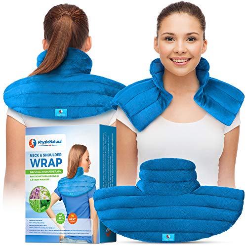Weighted Neck and Shoulder Wrap - Instant Relief for Tension and Stress, Migraines, Headaches, Aches, Spasms - Deep, Penetrating Muscle Relaxation with Herbal Aromatherapy