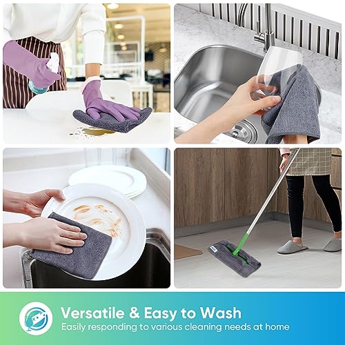 HOMEXCEL Grey Microfiber Cleaning Cloth, Microfiber Towels for Car, 12 Pack | Lint Free Cleaning Rags for Household, Kitchen, Car Wash Towels for Detailing Drying, Scratch-Free, 11.5"X 11.5" - color: Grey