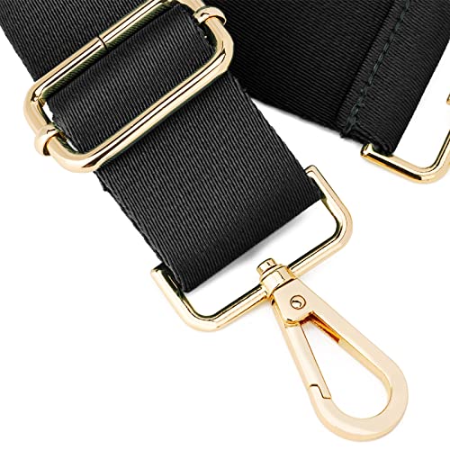 ZOOEASS Wide Shoulder Strap (Solid),Adjustable Replacement Belt Crossbody Canvas Bag Handbag - color: Black