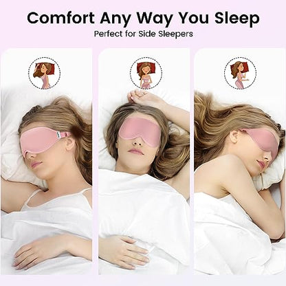 Audree Eye Mask for Sleeping - 3D Contoured 100% Sleep Mask Light Blocking, Sleeping Eye Mask for Women Men, Zero Eye Pressure Night Blindfold, Soft Eye Cover - Pink - color: Pink