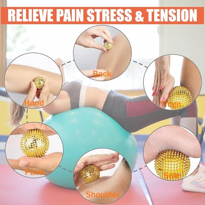Magnet Balls - Hand & Foot Massage Ball, Spiky Massage Orb, 3.2cm Gold - size: 3.2 cm