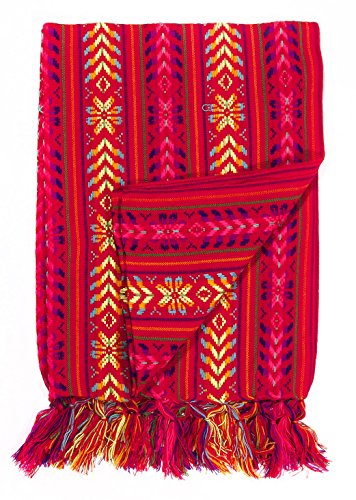 Del Mex Mexican Rebozo Shawl Blanket Doula - color: Red, size: Regular (6 ft x 2.5 ft)
