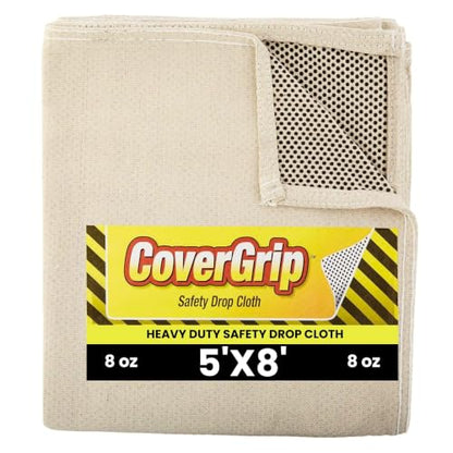 8 oz Canvas Safety Drop Cloth, 5' x 8' - size: 5X8, style: 8 oz