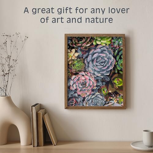 Pink Picasso Paint by Number Kit, Adults & Teens,16x20,Sensitive Succulents | Botanical Floral Collection, Acrylic Paints and Brushes included, Pre-printed high quality canvas, DIY art kit, Gift-ready - color: Sensitive Succulents