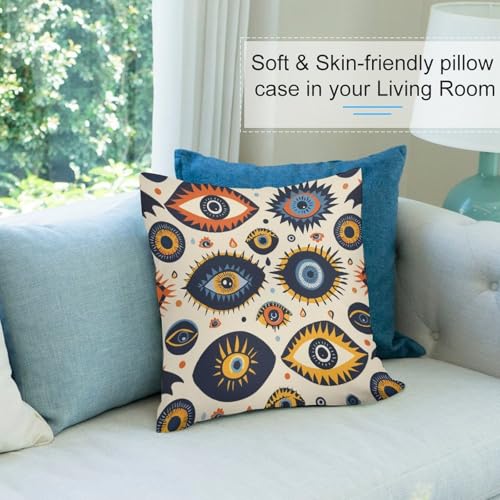 Evil Eye Decorative Throw Pillow Covers 18x18 Inch - color: Evil Eye