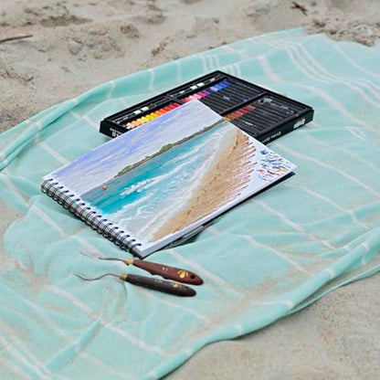 SoHo Urban Artist Fine Textured Professional Pastel Paper Pad - 140 lb. - 8x8 Acid-Free Fine Textured Canvas Paper with Glassine Sheets, 20 Perforated Sheets, Durable Oil Pastel Paper for Artists - size: 8x8"