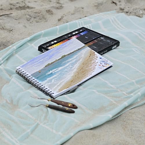 SoHo Urban Artist Fine Textured Professional Pastel Paper Pad- 140 lb - 2 Pk 18x24 - Acid-Free Fine Textured Canvas w/Glassine Sheets, 40 Total Perforated Sheets, Durable Oil Pastel Pad for Artists - size: 18x24" - Set of 2