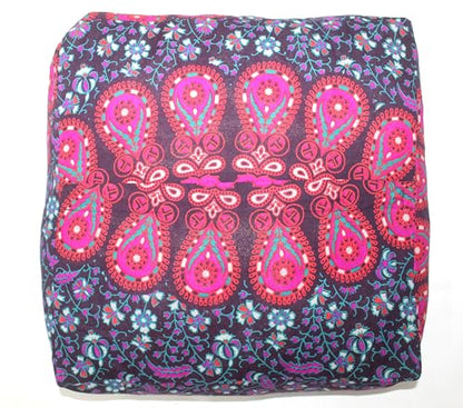 CK 40.6x40.6x12.7cm(16x16x5인치) 정사각형 바닥 쿠션 커버, 핑크 공작 만다라 푸프 커버, 면 오토만 베개 커버, 거실, 침실 및 요가용 보헤미안 장식 명상 바닥 베개 커버(커버만 해당) - color: 핑크, size: 16"D x 16"W x 5"H
